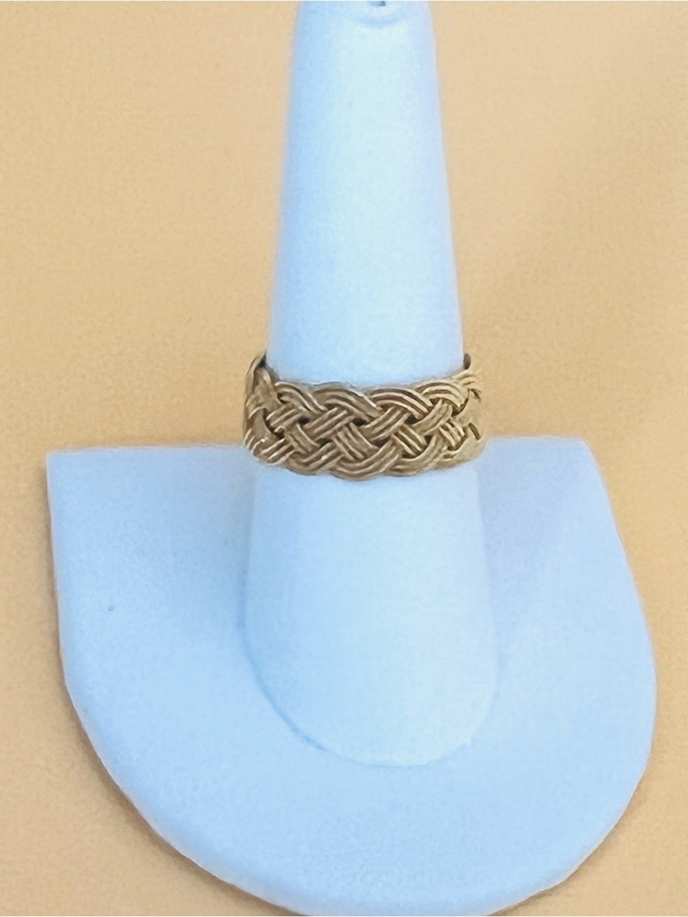Gold plated ring size 8, braided design
